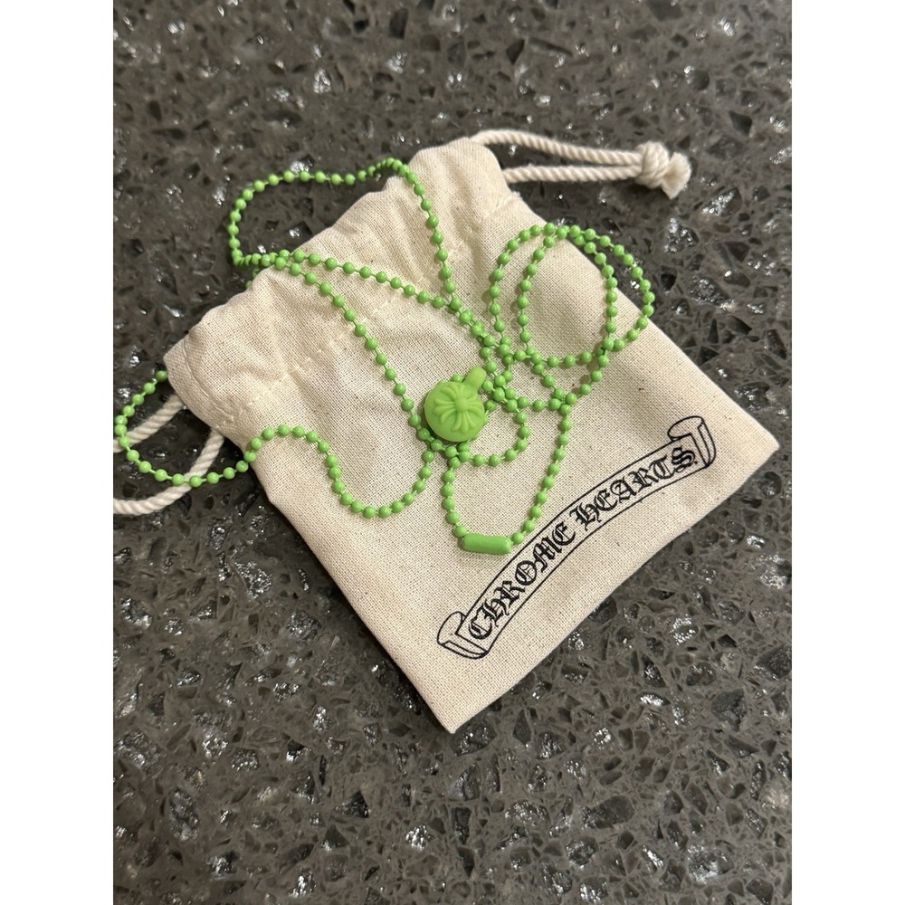 CHROME HEARTS CROSSBALL CHARM NECKLACE GREEN RARE ❤️✅ BRAND NEW SHIPS NOW CH